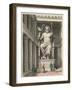 Zeus statue in the temple at Olympia - Sculpture by Phidias-Heinrich Leutemann-Framed Giclee Print