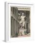 Zeus statue in the temple at Olympia - Sculpture by Phidias-Heinrich Leutemann-Framed Giclee Print