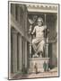 Zeus statue in the temple at Olympia - Sculpture by Phidias-Heinrich Leutemann-Mounted Giclee Print
