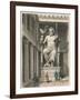 Zeus statue in the temple at Olympia - Sculpture by Phidias-Heinrich Leutemann-Framed Giclee Print