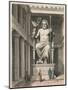 Zeus statue in the temple at Olympia - Sculpture by Phidias-Heinrich Leutemann-Mounted Giclee Print