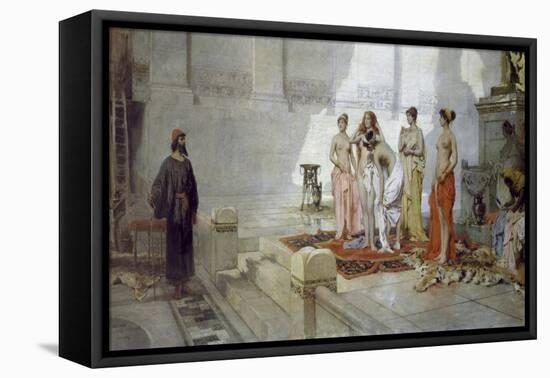 Zeuxis and Maidens of Croton-Eleuterio Pagliano-Framed Stretched Canvas