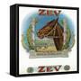 Zev Brand Cigar Box Label, Horse Racing-Lantern Press-Framed Stretched Canvas