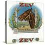 Zev Brand Cigar Box Label, Horse Racing-Lantern Press-Stretched Canvas
