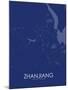 Zhanjiang, China Blue Map-null-Mounted Poster