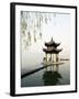 Zhejiang Province, Hangzhou, A Pavillion Early in the Morning on West Lake, China-Christian Kober-Framed Photographic Print