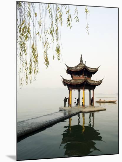 Zhejiang Province, Hangzhou, A Pavillion Early in the Morning on West Lake, China-Christian Kober-Mounted Photographic Print