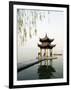 Zhejiang Province, Hangzhou, A Pavillion Early in the Morning on West Lake, China-Christian Kober-Framed Photographic Print