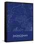 Zhongshan, China Blue Map-null-Framed Stretched Canvas