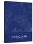 Zhongshan, China Blue Map-null-Stretched Canvas