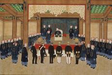 A Mandarin Receiving an Embassy of European Diplomats at His Court-Zhou Pei Chun-Giclee Print