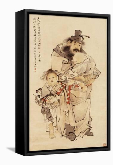 Zhoung Kui and His Sister, 1888-Ren Yi-Framed Stretched Canvas