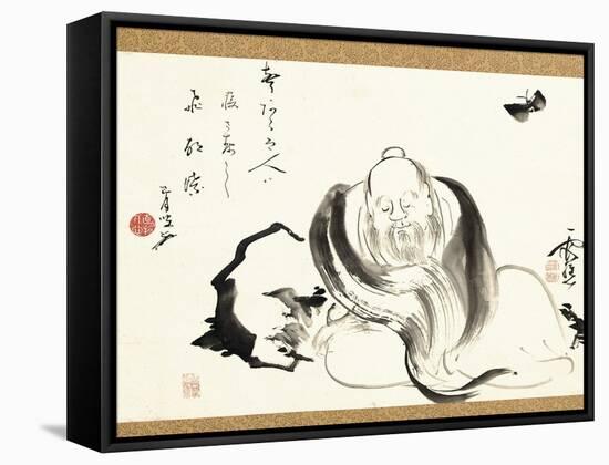 Zhuang Zi Dreaming of a Butterfly-Ike no Taiga-Framed Stretched Canvas