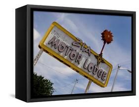 Zia Motor Lodge Sign, New Mexico, USA-Nancy & Steve Ross-Framed Stretched Canvas