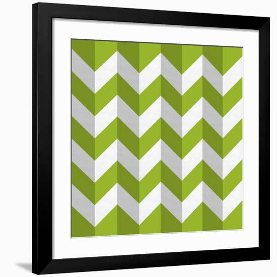 Zig Zag Green-Art Deco Designs-Framed Giclee Print