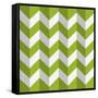 Zig Zag Green-Art Deco Designs-Framed Stretched Canvas