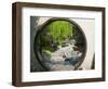 Zig Zag Stone Bridge and Willow Trees Through Moon Gate, Chinese garden, China-Keren Su-Framed Photographic Print