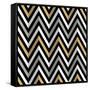 Zig Zags With Shadows-Art Deco Designs-Framed Stretched Canvas