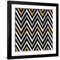 Zig Zags With Shadows-Art Deco Designs-Framed Giclee Print