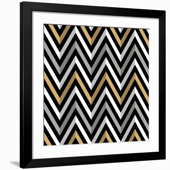 Zig Zags With Shadows-Art Deco Designs-Framed Giclee Print