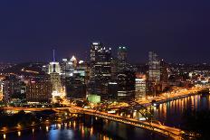 Pittsburgh's Skyline from Mount Washington at Night.-Zigi-Photographic Print