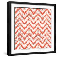 Zigzag Pattern in Tropical Colors-tukkki-Framed Art Print