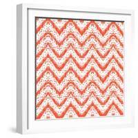 Zigzag Pattern in Tropical Colors-tukkki-Framed Art Print