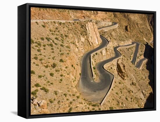 Zigzag Road in the Dades Gorge, Atlas Mountains, Morocco, North Africa, Africa-Michael Runkel-Framed Stretched Canvas