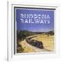 Zimbabwe : a Massive Steam Locomotive Hauls a Long Train across Rhodesia's Wide Open Spaces-null-Framed Photographic Print