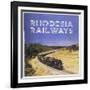 Zimbabwe : a Massive Steam Locomotive Hauls a Long Train across Rhodesia's Wide Open Spaces-null-Framed Photographic Print