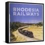 Zimbabwe : a Massive Steam Locomotive Hauls a Long Train across Rhodesia's Wide Open Spaces-null-Framed Stretched Canvas