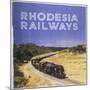 Zimbabwe : a Massive Steam Locomotive Hauls a Long Train across Rhodesia's Wide Open Spaces-null-Mounted Photographic Print