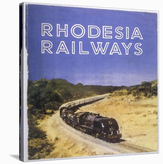 Zimbabwe : a Massive Steam Locomotive Hauls a Long Train across Rhodesia's Wide Open Spaces-null-Stretched Canvas