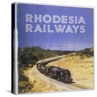Zimbabwe : a Massive Steam Locomotive Hauls a Long Train across Rhodesia's Wide Open Spaces-null-Stretched Canvas