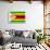 Zimbabwe Flag Design with Wood Patterning - Flags of the World Series-Philippe Hugonnard-Framed Art Print displayed on a wall