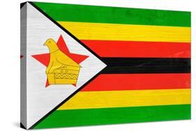 Zimbabwe Flag Design with Wood Patterning - Flags of the World Series-Philippe Hugonnard-Stretched Canvas