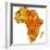 Zimbabwe on Actual Map of Africa-michal812-Framed Premium Giclee Print