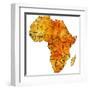 Zimbabwe on Actual Map of Africa-michal812-Framed Art Print