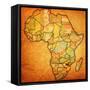 Zimbabwe on Actual Map of Africa-michal812-Framed Stretched Canvas