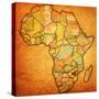 Zimbabwe on Actual Map of Africa-michal812-Stretched Canvas