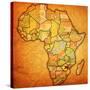 Zimbabwe on Actual Map of Africa-michal812-Stretched Canvas