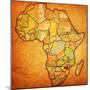 Zimbabwe on Actual Map of Africa-michal812-Mounted Art Print