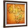 Zimbabwe on Actual Map of Africa-michal812-Framed Art Print