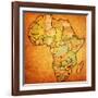 Zimbabwe on Actual Map of Africa-michal812-Framed Art Print