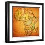 Zimbabwe on Actual Map of Africa-michal812-Framed Art Print