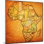 Zimbabwe on Actual Map of Africa-michal812-Mounted Art Print