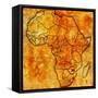 Zimbabwe on Actual Map of Africa-michal812-Framed Stretched Canvas