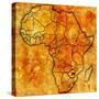 Zimbabwe on Actual Map of Africa-michal812-Stretched Canvas