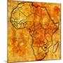 Zimbabwe on Actual Map of Africa-michal812-Mounted Art Print