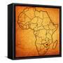 Zimbabwe on Actual Map of Africa-michal812-Framed Stretched Canvas